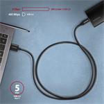 AXAGON BUCM3-AM20AB, SPEED kábel USB-C USB-A, 2m, čierny
