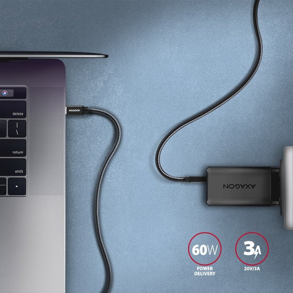 AXAGON BUCM3-CM15AB, SPEED kábel USB-C USB-C, 1.5m, čierny