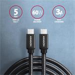AXAGON BUCM3-CM15AB, SPEED kábel USB-C USB-C, 1.5m, čierny