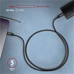 AXAGON BUCM3-CM30AB, SPEED kábel USB-C <-> USB-C, 3 m, čierny