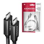 AXAGON BUCM32-CM10AB, SPEED+ kábel USB-C <-> USB-C, 1m, USB 20Gbps, PD 100W 5A, 4k HD, ALU, opletenie, čierny