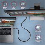 AXAGON BUCM32-CM10AB, SPEED+ kábel USB-C <-> USB-C, 1m, USB 20Gbps, PD 100W 5A, 4k HD, ALU, opletenie, čierny