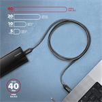 AXAGON BUCM4X-CM05AB NewGEN+ kábel USB-C <-> USB-C, 0,5 m, USB4 Gen 3×2, PD 240W 5A, 8K HD, ALU, opletenie, čierny