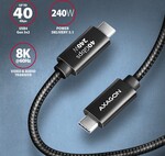 AXAGON BUCM4X-CM10AB NewGEN+ kabel USB-C <-> USB-C, 1m, USB4 Gen 3×2, PD 240W 5A, 8K HD, ALU, oplet