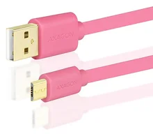 AXAGON BUMM-AM05QP, HQ kabel Micro USB - USB A, růžový, 0.5m