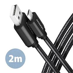 AXAGON BUMM-AM20AB, HQ kabel microUSB <-> USB-A, 2m