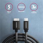 AXAGON BUMM3-CM10AB, kábel SPEED microUSB <-> USB-C, 1 m