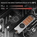 AXAGON CLR-M2FAN, medený chladič s ventilátorom pre obojstranný disk SSD M.2
