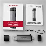 AXAGON CRE-SAC, externá čítačka USB-C + USB-A