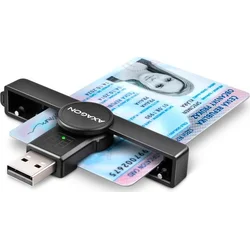 AXAGON CRE-SMP1A, USB-A PocketReader Čítačka čipových kariet (eObčanka)