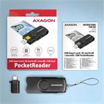 AXAGON CRE-SMP2A, USB-A PocketReader 4-slotová čítačka čipových kariet (eCard) SD/microSD/SIM