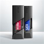AXAGON EEM2-GTS2, USB-C 10Gb/s - M.2 NVMe a SATA SSD kovový THIN box, bez skrutiek