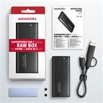 AXAGON EEM2-SB2, USB-C 3.2 Gen 2 - M.2 NVMe a SATA SSD RAW box, čierna