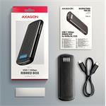 AXAGON EEM2-SC, externý box USB-C 10 Gb/s pre M.2 NVMe SSD, bez skrutiek, rebrovaný hliník