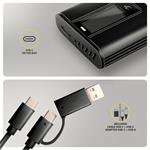 AXAGON EEM2-SD2B, USB-C 10Gbps externí box s displejem pro M.2 NVMe/SATA SSD, bezšroubkový, černý
