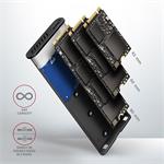 AXAGON EEM2-SG2, USB-C 3.2 Gen 2 - M.2 NVMe a SATA SSD kovový RAW box, bez skrutiek, strieborný
