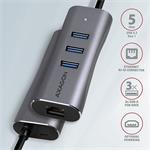 AXAGON HMA-GL3AP, USB 3.2 Gen 1 hub, porty 3x USB-A + Gigabit Ethernet