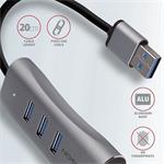 AXAGON HMA-GL3AP, USB 3.2 Gen 1 hub, porty 3x USB-A + Gigabit Ethernet