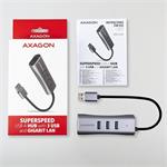 AXAGON HMA-GL3AP, USB 3.2 Gen 1 hub, porty 3x USB-A + Gigabit Ethernet