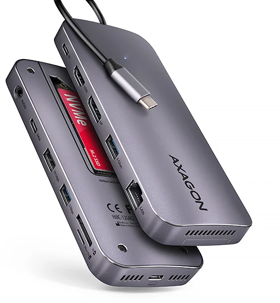 AXAGON HMC-12GM2 USB-C 10Gbps GEN2COMBO 12in1 hub