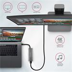 AXAGON HMC-5G21, USB 10Gb/s hub, porty 2x USB-A, 2x USB-C, HDMI 4k/30, PD 60W, kabel USB-C 13cm