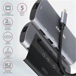 AXAGON HMC-6M2, USB 3.2 Gén 1 húb, porty 2x USB-A, HDMI, M.2