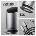 AXAGON HMC-WL9, USB 10Gbps hub s Qi, 3x USB-A, USB-C, HDMI a DP 4k/60Hz, RJ-45 GLAN, PD 100W, USB-C kábel 60cm