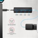 AXAGON HUE-C2C, cestovný rozbočovač s 4× USB 5 Gbps, 2× USB-A + 2× USB-C, napájanie cez USB-C, kábel USB-C 19 cm