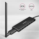 AXAGON HUE-F7C, 7x USB 3.2 Gen 1 ALU FLAT CHARGING hub, napájací konektor micro USB, kábel USB-C 30 cm