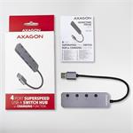 AXAGON HUE-MSA, 4x USB 3.2 Gén 1 SWITCH húb, kovový