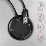 AXAGON HUE-P1AL, 4x USB 3.2 Gen 1 ROUND hub, napájací konektor micro USB, kábel USB-A 1,2 m
