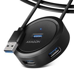 AXAGON HUE-P1AL, 4x USB 3.2 Gen 1 ROUND hub, napájací konektor micro USB, kábel USB-A 1,2 m