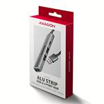 AXAGON HUE-STA, 4x USB ALU STRIP hub, 1x USB-A 5Gbps, 2x USB-A & 1x USB-C 480Mbps, kabel USB-A 12cm