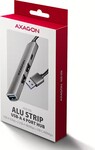 AXAGON HUE-STA, 4x USB ALU STRIP hub, 1x USB-A 5Gbps, 2x USB-A a 1x USB-C 480Mbps, kábel USB-A 12cm