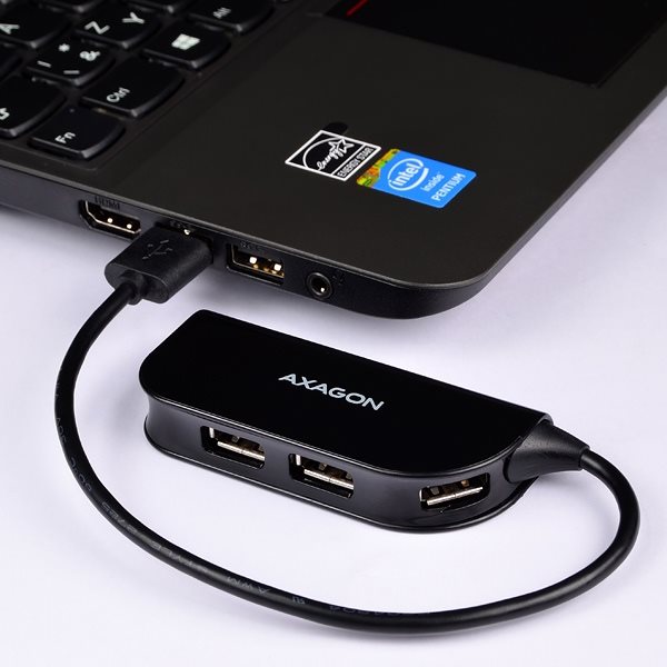AXAGON HUE-X4B USB Ready húb, čierny