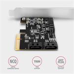 AXAGON PCES-SA4X4, radič PCIe - 4x interný port SATA 6G, ASM1164, SP a LP