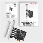AXAGON PCEU-43RS, radič PCIe, 4x port USB 3.2 Gen 1, 5 Gb/s