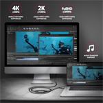 AXAGON RVC-HI2M, redukcia/adaptér USB-C -> HDMI 2.0a, 4K/60Hz HDR10