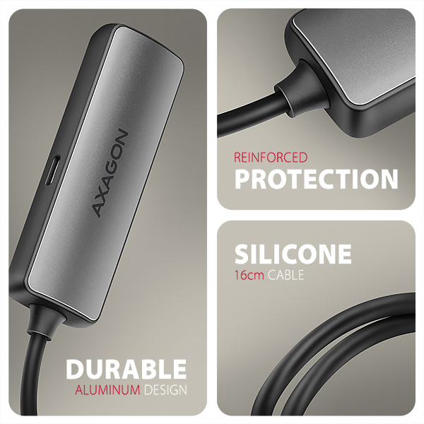 AXAGON RVC-HI8KPD, USB-C -> HDMI 2.1 redukce / adaptér, 8K/60Hz, 4K/144Hz, HDR10+, PD100W