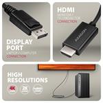 AXAGON RVD-HI20C2, DisplayPort -> HDMI 2.0b redukcia / kábel 1,8 m, 4K/60Hz