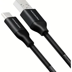 AXAGON SPRING kabel USB-C <-> USB-A 2.0, 0.5m, 3A, černý BUCM-AM05SB - Tablety - příslušenství