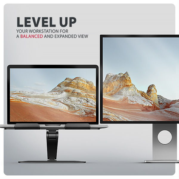 AXAGON STND-LQB, hliníkový HQ stojan pro notebooky 10"-17.3", černý