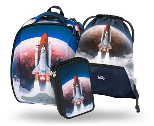 BAAGL SET 3 Shelly Space Shuttle: aktovka, peračník, taška