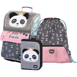 BAAGL SET 3 Zippy Panda: aktovka, peračník, taška