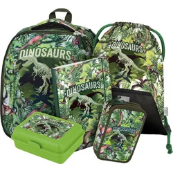 BAAGL SET 5 Shelly Dinosaur: aktovka, puzdro na ceruzky, taška, zakladače, krabica