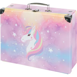 BAAGL Skládací školní kufřík Rainbow Unicorn s kováním