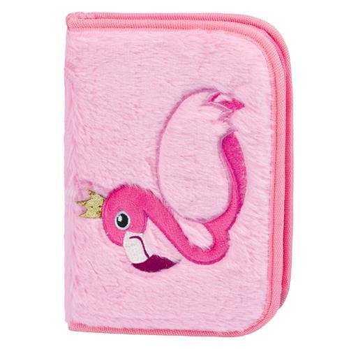 BAAGL Školský penál klasický s dvoma chlopňami Flamingo