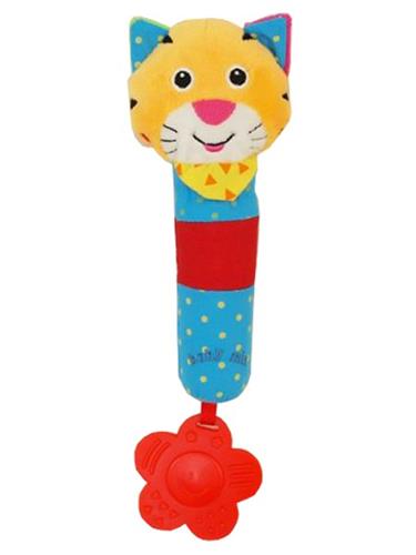 Baby Mix Detská pískacia plyšová hračka s hrkálkou Tiger
