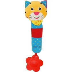 Baby Mix Detská pískacia plyšová hračka s hrkálkou Tiger