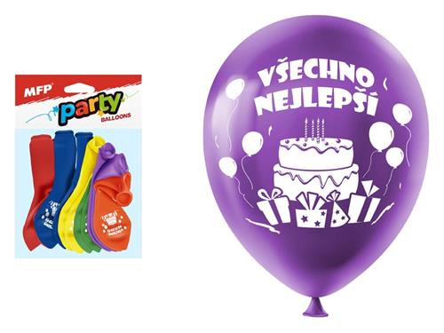 Balónik nafukovací 12ks vrecko štandardné 23cm Všetky najlepšie mix